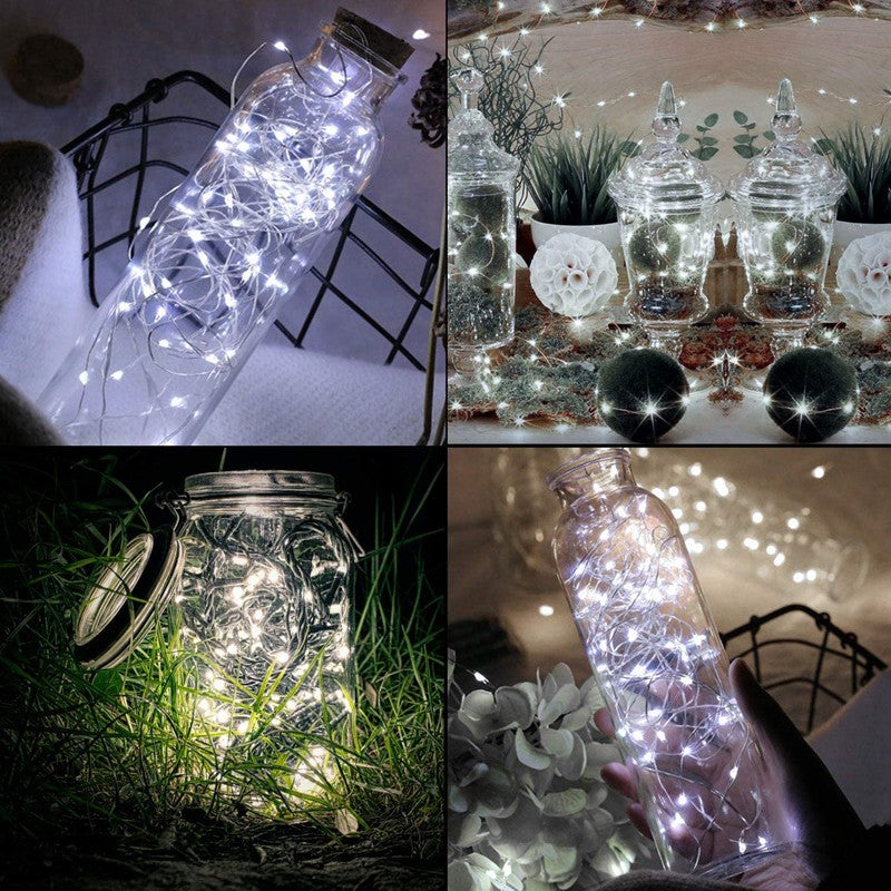 5Pcs LED Fairy Lights Battery Operated Remote Copper Wire Light Garland For Christmas Wedding Party Decoration String Lights
