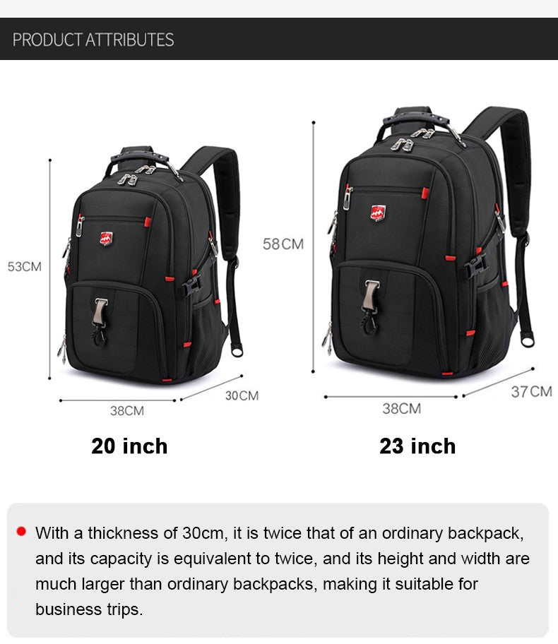 Waterproof 20 Inch Laptop Backpacks USB Charging School Bag Anti-theft Men Backpack Travel Backpack Male Mochila High Capacity