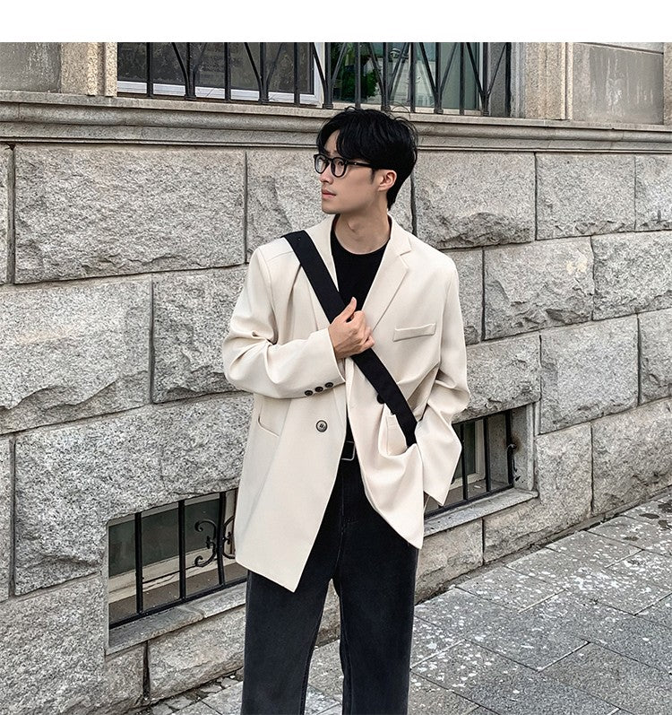 2024 Spring Summer Men Formal Blazers Men Korean Fashion Loose Casual Dress Jacket Men Harajuku Social Suit Jacket Clothing