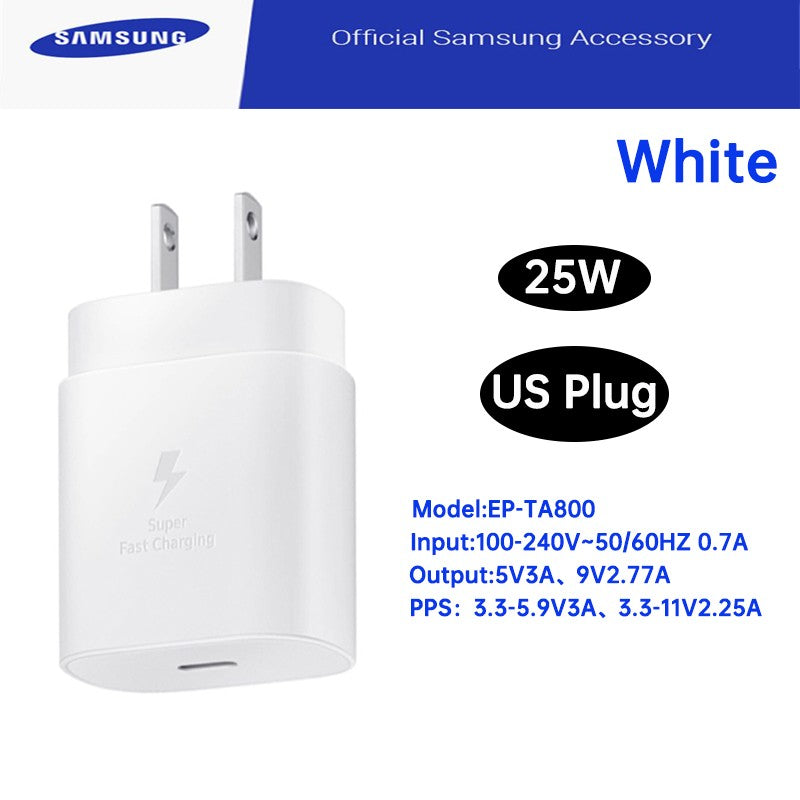 Original Samsung 25W Charger PD Type C Wall Chargeur Galaxi Z Fold 6 5 Z Flip 4 S25 S24 S23 A05s A54 A24 A23 M54 M13 M22 M32 M53