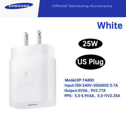 Original Samsung 25W Charger PD Type C Wall Chargeur Galaxi Z Fold 6 5 Z Flip 4 S25 S24 S23 A05s A54 A24 A23 M54 M13 M22 M32 M53
