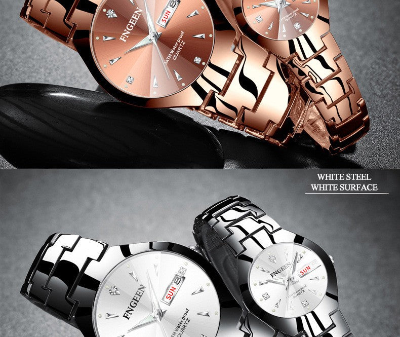 2023 FNGEEN 5808 Relogio Feminino Couple Watch Men Quartz watch for Lovers Luxury Womens wristwatch Stainless Steel Waterproof