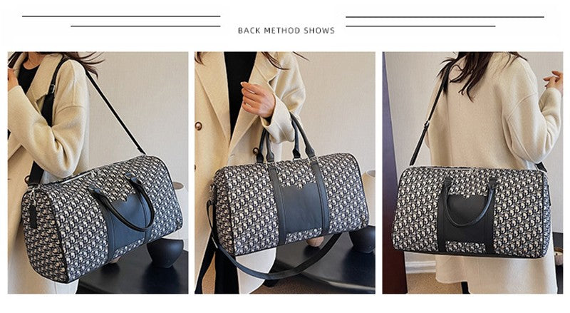 Women's Travel Totes Gym Bag Duffle Sports Fitness Business Casual Luggage Canvas Letter Handbag Outdoor Shoulder Weekend Bag
