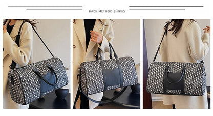 Women's Travel Totes Gym Bag Duffle Sports Fitness Business Casual Luggage Canvas Letter Handbag Outdoor Shoulder Weekend Bag
