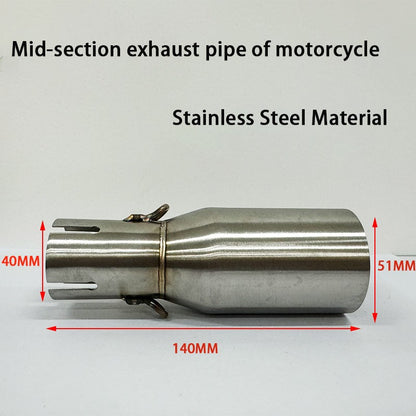 Motorcycle Modification Exhaust Pipe Exhaust Middle Section 28 30 32 33 35 38 40 42 45mm Adapter 51mm Exhaust