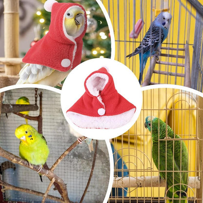 Bird Christmas Hoodie Roupa para Pássaros Roupa Quente de Inverno para Pássaros de Estimação Fantasia para Festas de Natal Suprimentos para Pássaros de Estimação Roupas para Pequenos Animais