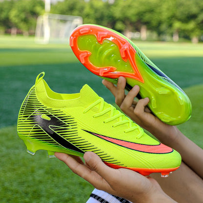 New Men Football Boots FG Training Shoes Soccer Shoes Non-Slip Soccer Cleats Long Spikes Ultralight Outdoor Drop Shipping