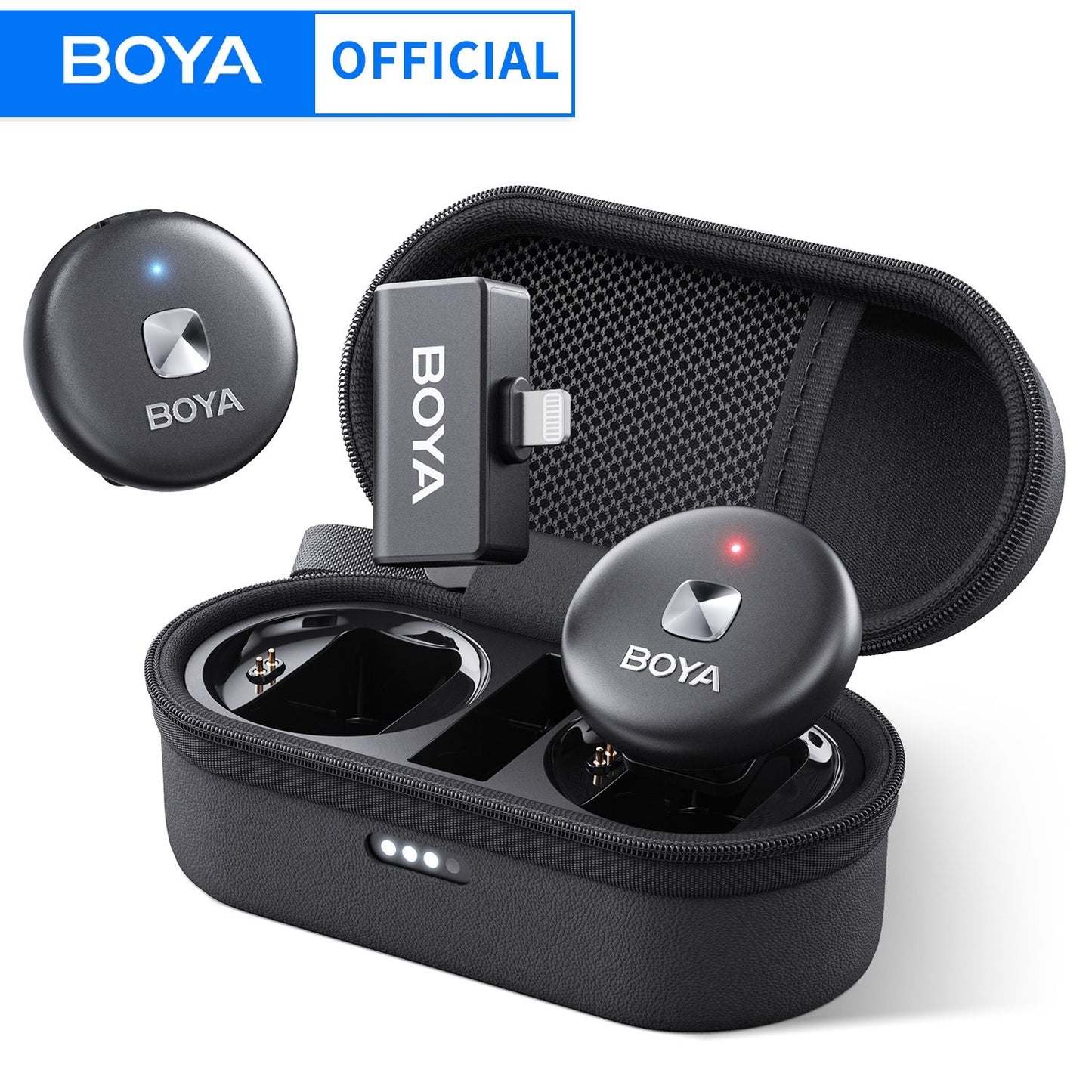Microfone de lapela sem fio BOYA Omic Condensador para iPhone iPad Android Smartphone Vídeo Transmissão ao vivo Vlog