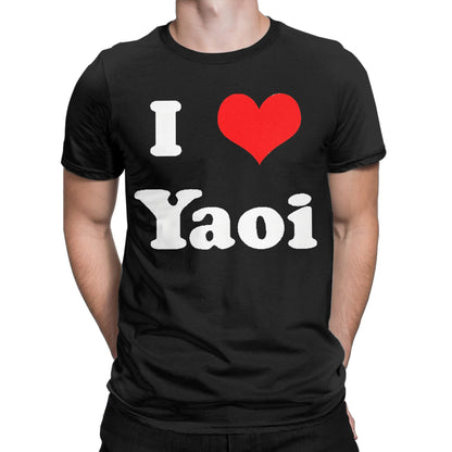 Funny I Love Yaoi T-Shirts Men O Neck Cotton T Shirt  Short Sleeve Tee Shirt Birthday Present Tops