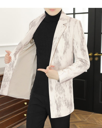 Men's woolen overcoat, mid-length, regular Korean style fashionable and trendy woolen coat jacket for autumn and winter