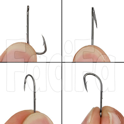 200 unidades Anzol Baitholder Ganchos para Pesca de Carpa Jig Anzol Grande com Farpa Aço de alto carbono