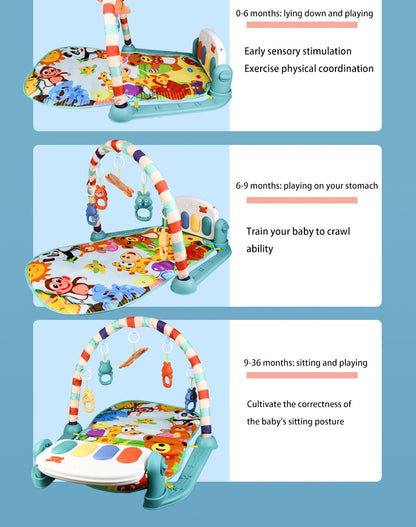 Tapete de Atividades para Bebê Multifuncional, Ginásio de Fitness, Brinquedo Musical, Educacional, para Engatinhar, Presente para Crianças