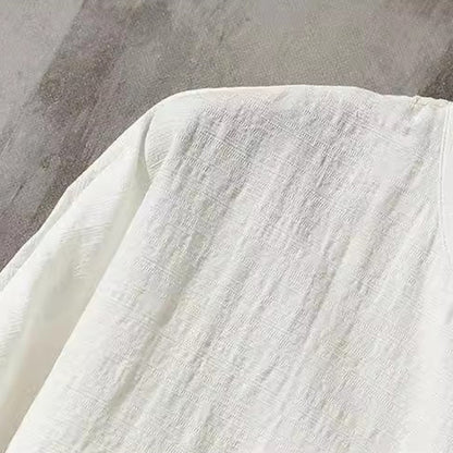 Casual Men's Chinese Style Linen Shirts Stand Collar Traditional Kung Fu Tai Chi Shirt Coat Tang Suit Uniform Jacket Men Clothes