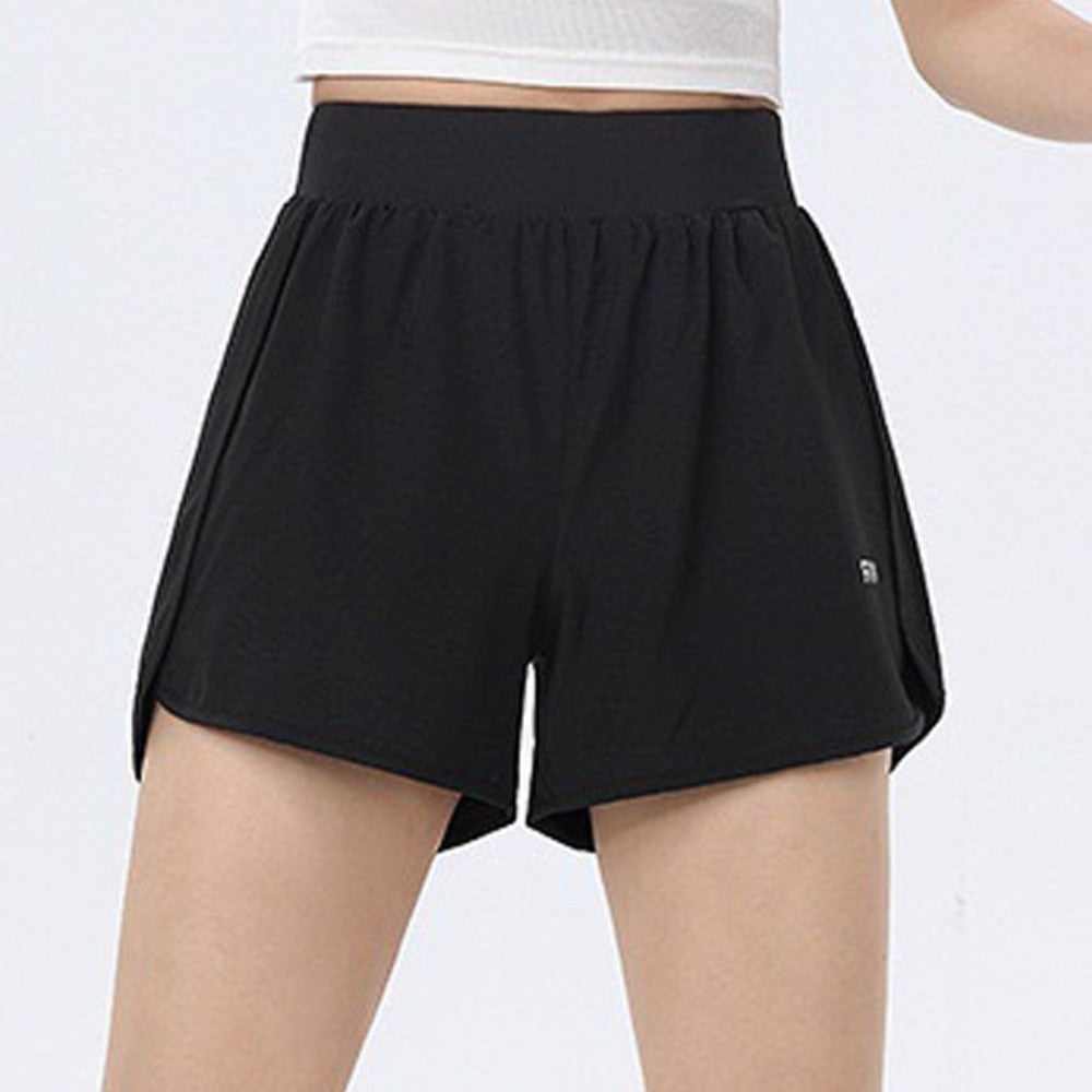 Fashion Anti-glare Lining 2 in 1 Yoga Shorts Loose Fitting Hem Elastic Sports Shorts Breathable Quick Dry Fitness Shorts Gym