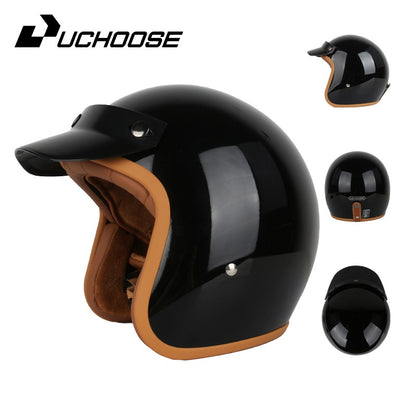 DOT Open Face Casco Moto for Motorcycle Accessories Men Moto Helmets Certificated Retro Motorcycle Helmet Cafe Racer