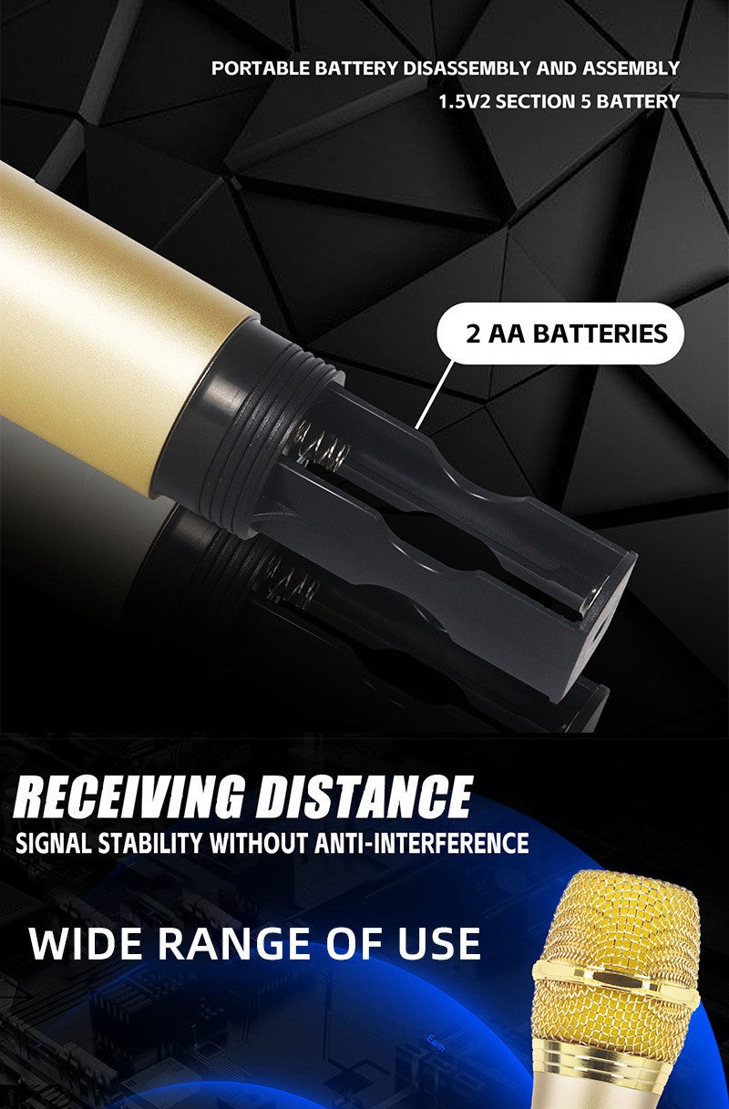 Microfone Sem Fio Xiaomi 2.4G UHF Frequência Fixa 2 Canais Microfone de Mão Para Festa Ao Vivo Karaokê Reunião Profissional