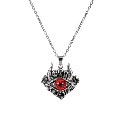 Colar com Pingente de Olho do Diabo em Formato de Pentagrama para Homens e Mulheres Joias Modernas Punk Retrô de Metal Não Ajustável de Gola Presentes