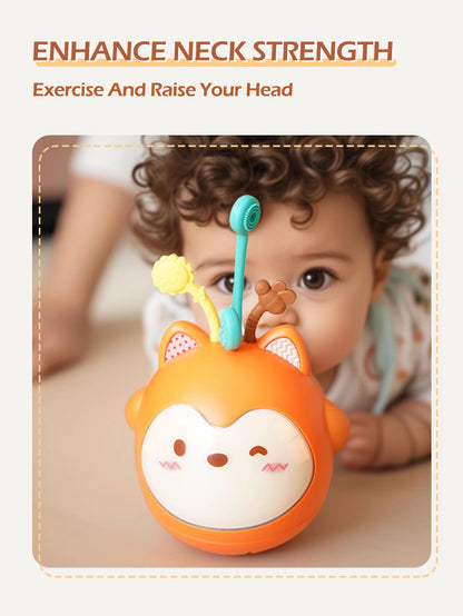 1pc little fox bumbler baby to learn crawling and head up training baby teether toy with sound light Christmas gift