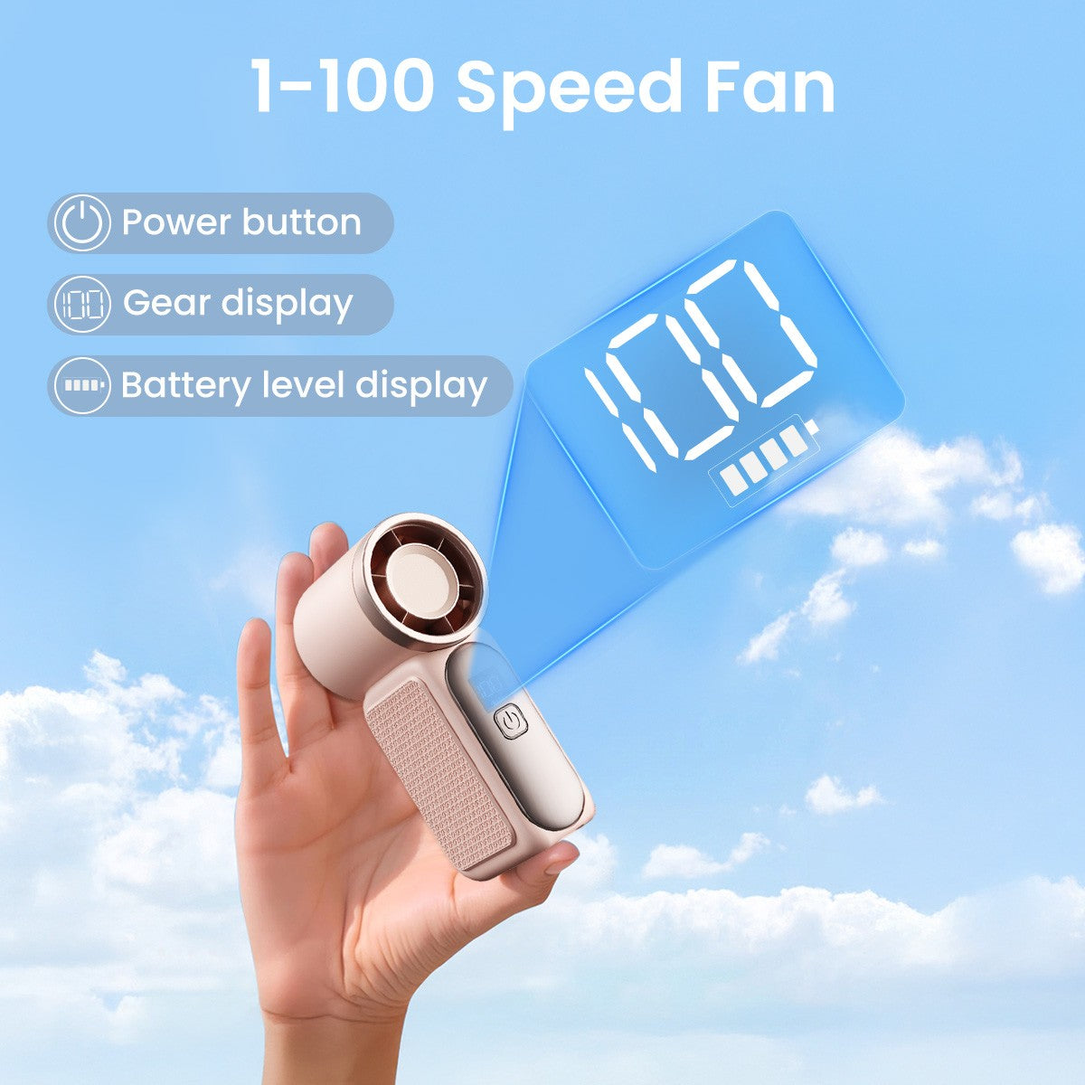 GAIATOP Mini Portable Fan Powerful Trubo Rechargeable Bladeless Fans Ultra-quiet Personal Hand Fan Small Pocket Hand-held Fan