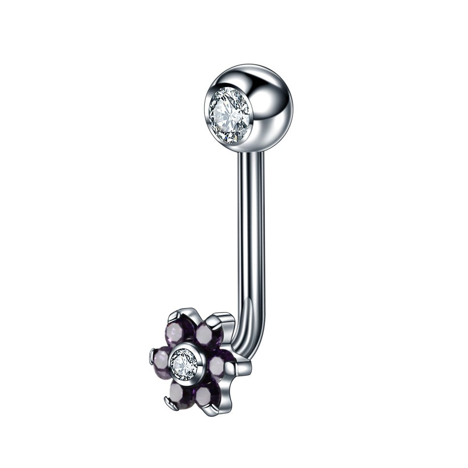 1PC Titânio Christina Vertical Hood Piercings Anéis de Lábio Flor Opala Sexy Piercings de Lábio Joias de Piercing de Sobrancelha VCH