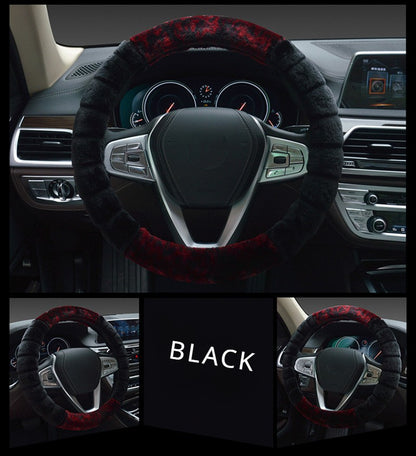 Capa De Volante De Carro De Pelúcia Super Macia De Inverno, Costura Criativa, Universal, Quente, De Pele Sintética No Volante