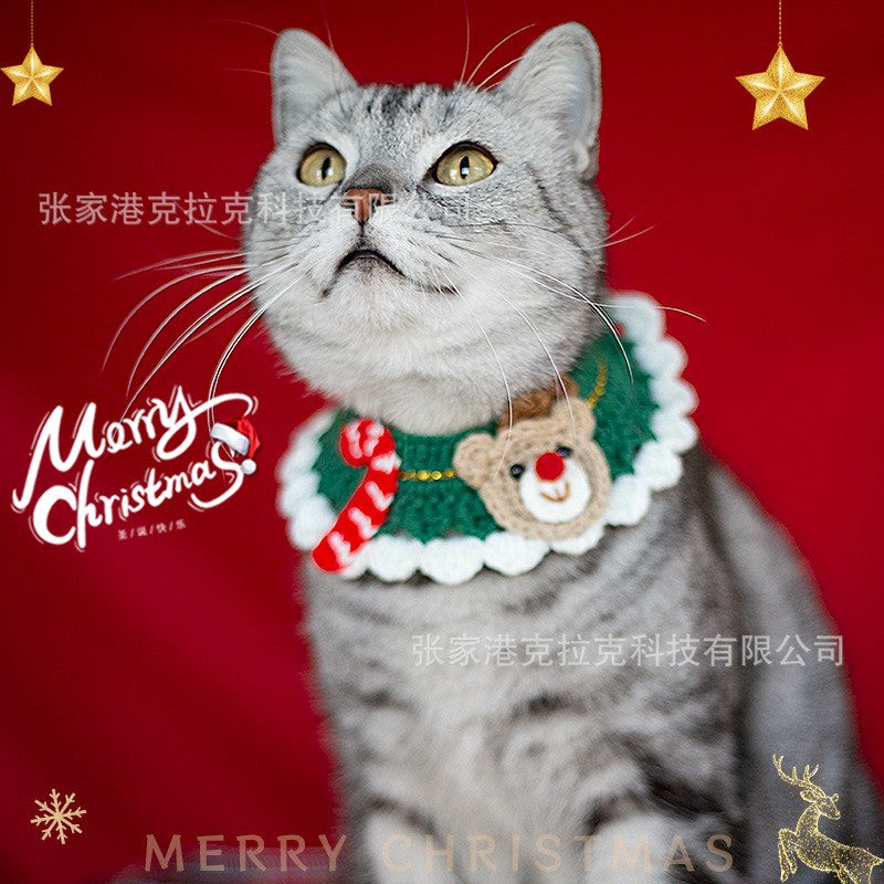 Cachecol de Natal para Pets Gatos Roupinhas Coleira de Natal para Gatos Roupinhas Decoração Fofa para Pets Laço Coleira para Cães Gatos Fantasia Roupa para Gatos Cachorros Gatinhos