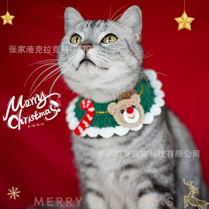Cachecol de Natal para Pets Gatos Roupinhas Coleira de Natal para Gatos Roupinhas Decoração Fofa para Pets Laço Coleira para Cães Gatos Fantasia Roupa para Gatos Cachorros Gatinhos