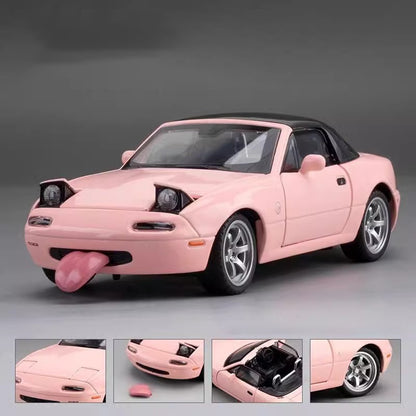 Miniatura 1/32 MX5 Liga Fundido Metal MX-5 Modelo de Carro de Brinquedo Veículo com Som e Luz Coleção Hobbies Presentes para Crianças Meninos Meninas