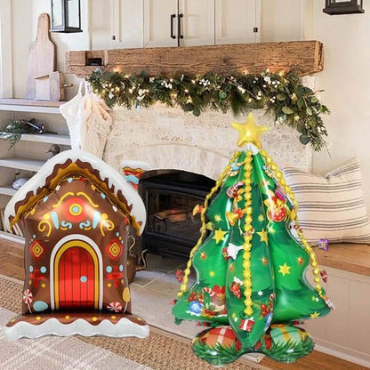 Large Christmas Standing Balloons Christmas Aluminum Film Balloon Santa Claus Snowman Balloon for New Year Xmas Party Home Decor