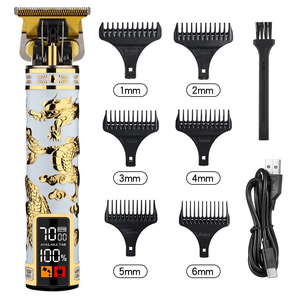 Electric Hair Clipper Professional Men's Hair Clipper LCD Display T-Blade Trimmer Zero Gap Cordless Rechargeable Men's Trimmer G