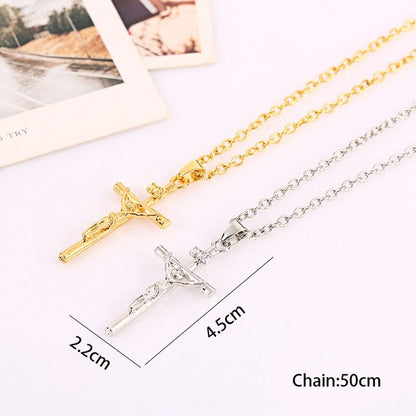 Joias Choker Cor Dourada Fashion Presente Colares e Pingentes Cruz INRI Feminino Masculino Presentes