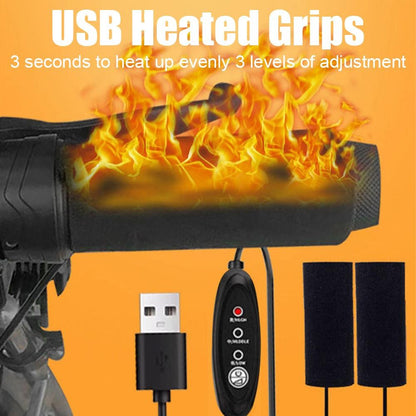 Manoplas Aquecidas para Motocicleta USB Ajustáveis Isoladas Guidões Patinete Elétrico Bicicleta Acessórios de Aquecimento de Inverno