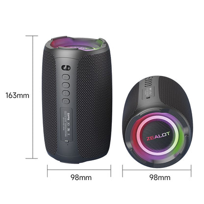 Caixa de Som Bluetooth Zealot-S61, com Proteção à Prova d'Água IPX6 e Graves para Ambiente Externo para Festas no Quintal e na Praia, Alto-falante de 10W