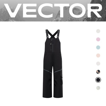 VECTOR Thick Men Women Ski Pants Straight Overalls Jumpsuit Skiing Bib Waterproof Winter Warm Windproof Outdoor Sports Snowboard
