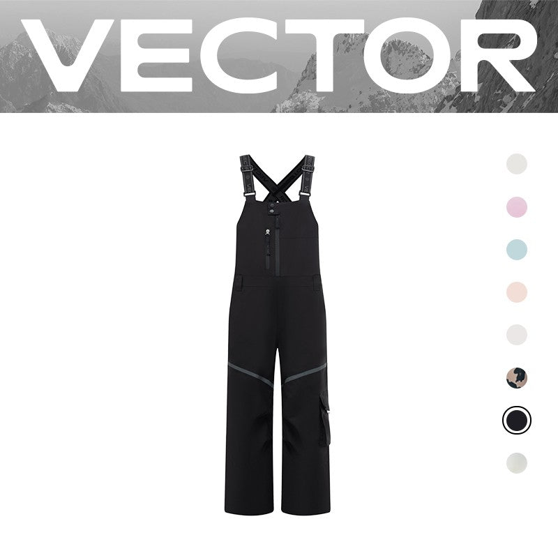 VECTOR Thick Men Women Ski Pants Straight Overalls Jumpsuit Skiing Bib Waterproof Winter Warm Windproof Outdoor Sports Snowboard