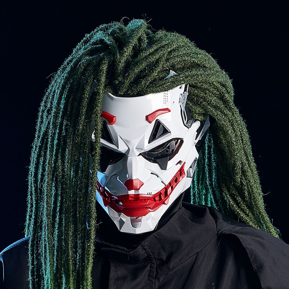 Cyberpunk Masks Braids 2d Cosplay Resin Custom Products Halloween Anime Role-Playing Props And Gifts Toys