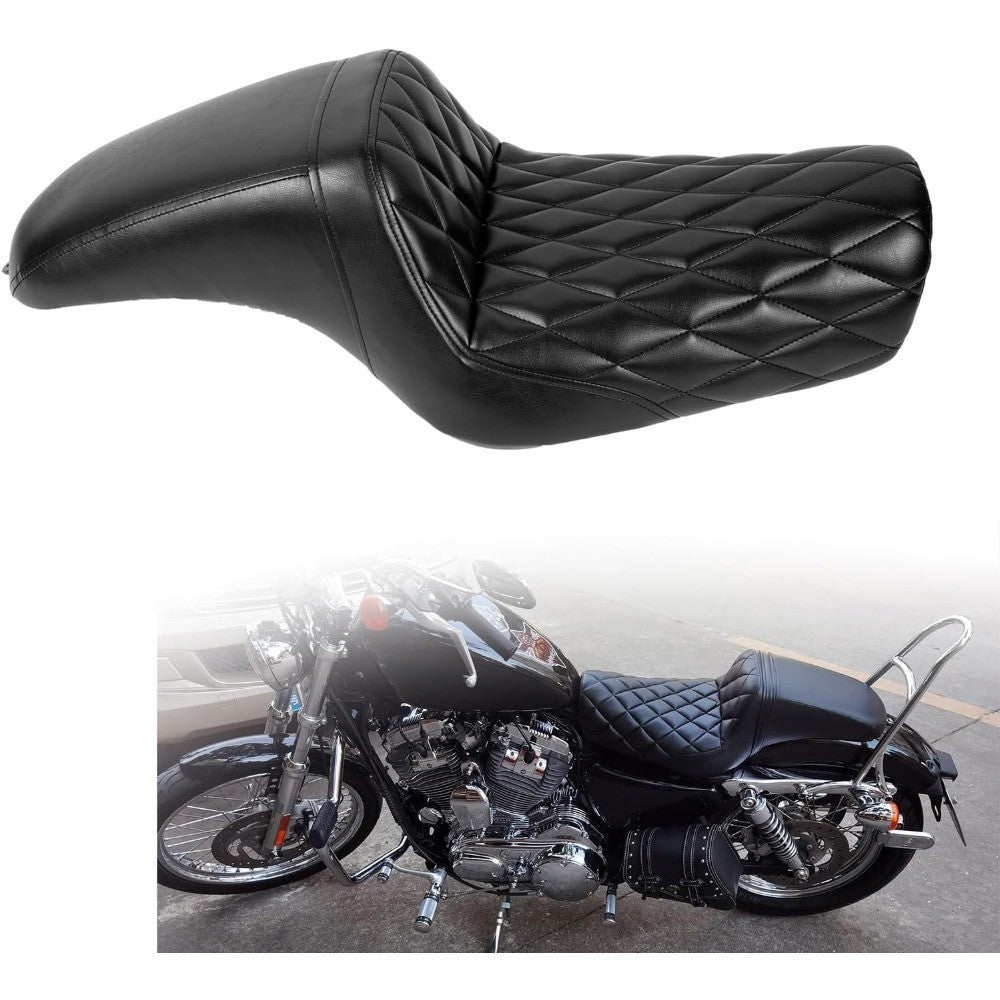 Two-up Seat, Driver+Passenger Seat Cushion, Stepped Type, For Harley-Davidson Sportster Iron XL883 XL1200 (2004-2006)&(2010-2022