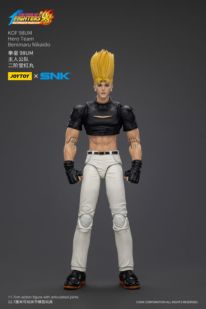 JOYTOY SNK Boneco de Ação 1/18 KOF 98UM Time de Heróis Kyo Kusanagi Goro Daimon Benimaru Nikaido Figuras Brinquedos Modelo