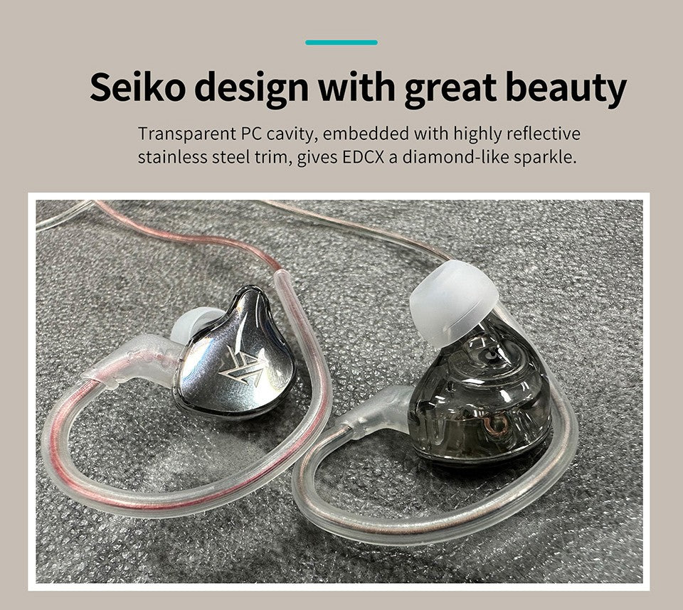 KZ EDC  EDCX Wired Headset Hanging In Ear Earbuds Headphones With Microphone Game Sport Monitor Noice Cancelling Earphones