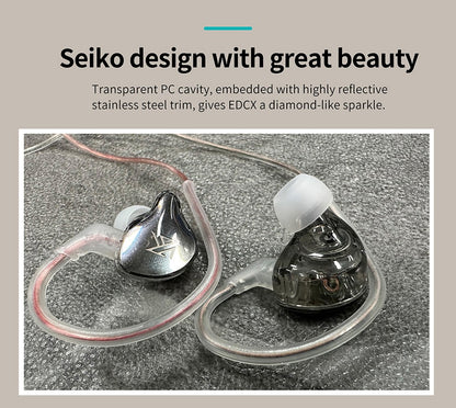 KZ EDC  EDCX Wired Headset Hanging In Ear Earbuds Headphones With Microphone Game Sport Monitor Noice Cancelling Earphones