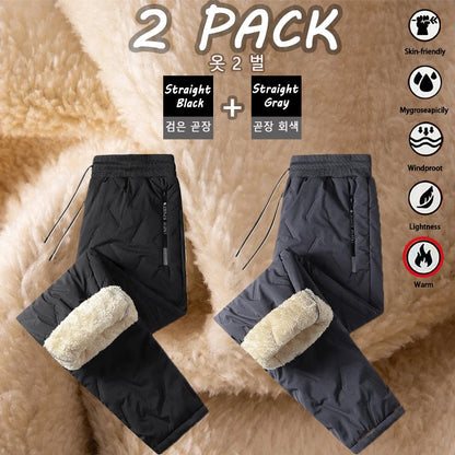Animal Game 2 Pack Plush Thick Fleece Waterproof Casual Pants Man Winter Windproof Pants Warm Pants Lambswool Thermal Trousers