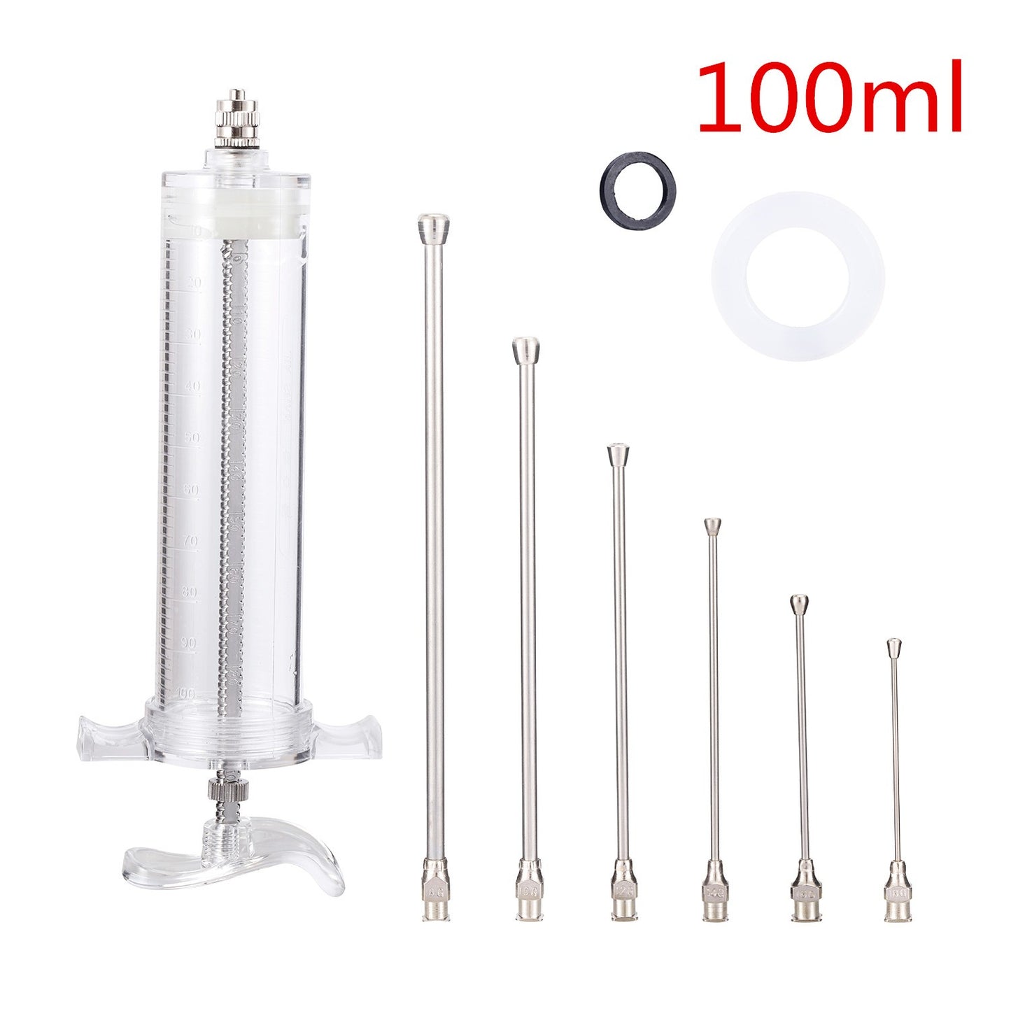 Alimentação manual de pintos e pássaros jovens de canários e pombos, conjunto de seringas de 10/20/50/100ml, 6 peças de tubo curvo de PC, colher de alimentação de metal.