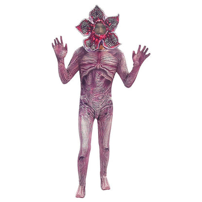 Demogorgon Cannibal Flower Bodysuit Headwear Mask Cosplay Costume Disguise Jumpsuit Halloween TV ST Suit