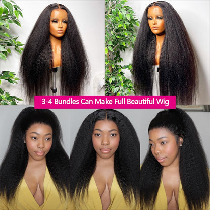 Cabelo Humano Liso Kinky Grau 12A, 100% Cabelo Humano Yaki Liso, 20 22 24 Polegadas, Entrega em 3-5 Dias