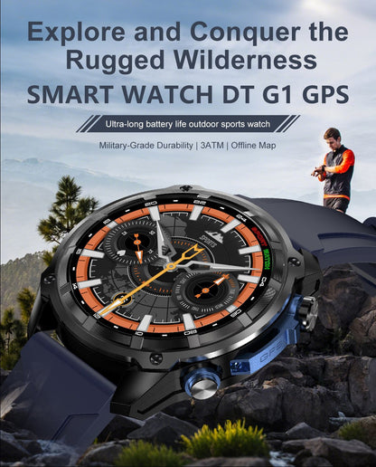 2025 Military Offline map 1000mAh Battery Smart Watch 4GB Big Memory GPS Navigation MP3/MP4 Player Swim Sports trackr Smartwatch