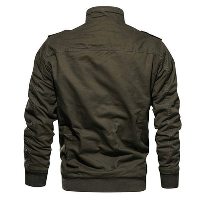 MAGCOMSEN Men's Fleece Jackets Windbreaker Coats Fall Winter Thermal Bomber Jackets Multi-pockets Stand Collar Motorcycle Jacket