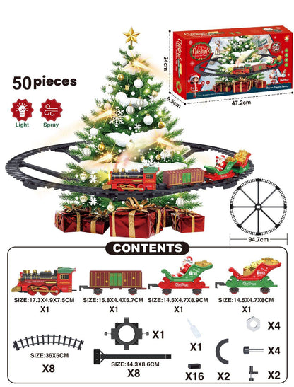 Série de Natal Clássico Controle Remoto Pequeno Trem a Vapor Elétrico com Trilha Luzes Modelo de Trem Presentes de Fim de Ano para Crianças