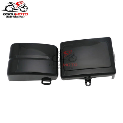 Motorcycle Black Battery Side Fairing Frame Covers Cap For Harley Dyna Street Fat Bob Super Glide Wide Glide Switchback FLD FXD