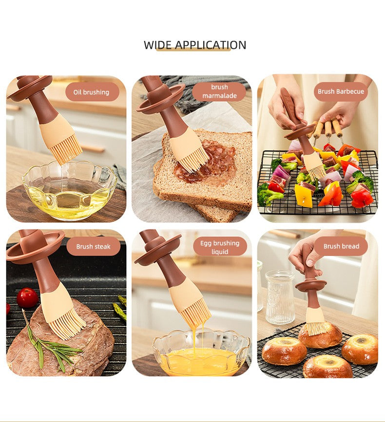 Silicone Oil Brush Temperature Resistant Oil Bottle Baking Pancake Barbecue Cooking Olive Oil BBQ Grilling Kitchen Gadget