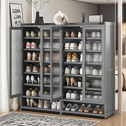 7-Tier Shoe Cabinet with Doors, 36-40 Pairs Large Shoe Storage Cabinet, Freestanding Shoe Rack for Entryway, Hallway, Bedroom,